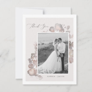 Carte de remerciements de romance aquarelle