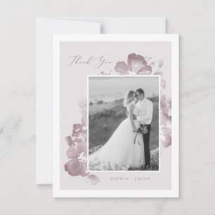 Carte de remerciements de romance aquarelle