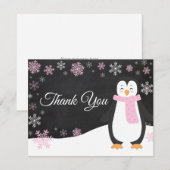 Carte de remerciements de rose de flocon de neige (Devant / Derrière)