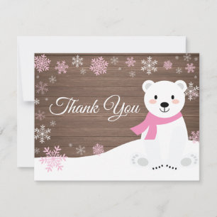 Carte de remerciements de rose de flocon de neige