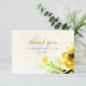 Carte de remerciements de rose jaune (Debout devant)