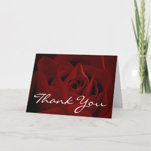 Carte de remerciements de rose rouge profonde