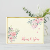 Carte de remerciements de roses blanches délicates (Debout devant)