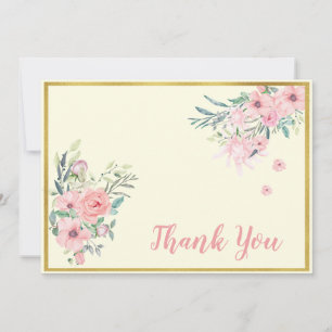 Carte de remerciements de roses blanches délicates