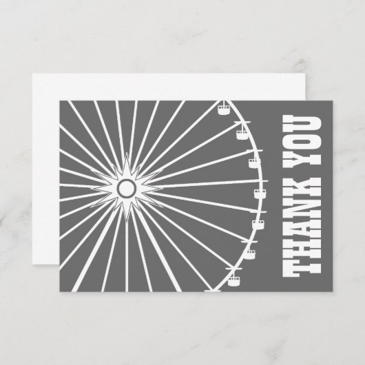 Carte de remerciements de roue de Ferris (Devant / Derrière)