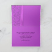 Carte de remerciements de ruban en satin noir et p (Intérieur)