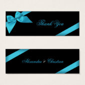 Carte de remerciements de ruban Turquoise (Devant & derrière)