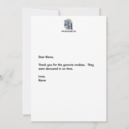 Carte de remerciements de scout fille (Dos)