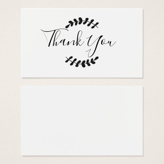 Carte de remerciements de script (Devant & derrière)