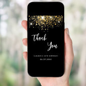 Carte de remerciements de script Black Gold