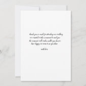 Carte de remerciements de script, Carte de remerci (Dos)