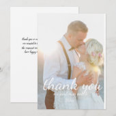 Carte de remerciements de script, Carte de remerci (Devant / Derrière)