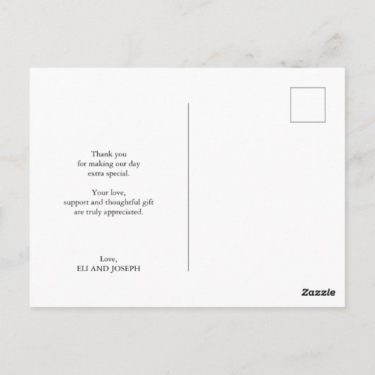 Carte de remerciements de script d'aquarelle flora (Dos)