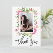 Carte de remerciements de script de photo couleur  (Debout devant)