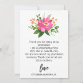 Carte de remerciements de script de photo couleur  (Dos)