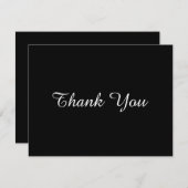 Carte de remerciements de script d'entreprise noir (Devant / Derrière)