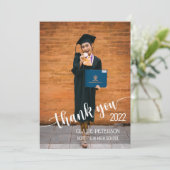 Carte de remerciements de script élégant pour la g (Debout devant)