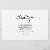 Carte de remerciements de script Mariage à la main (Dos)