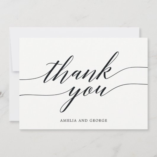 Carte de remerciements de script moderne (Devant)
