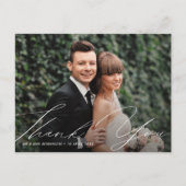 carte de remerciements de script moderne main uniq (Devant)