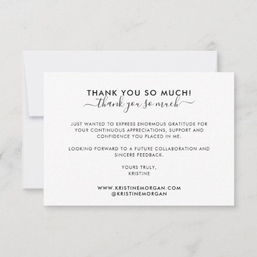 Carte de remerciements de script moderne Monogramm (Dos)