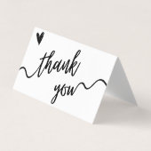 Carte de remerciements de script noir et blanc sim (Devant)