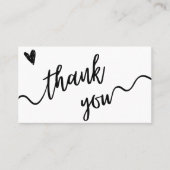 Carte de remerciements de script noir et blanc sim (Devant)