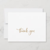 Carte de remerciements de script or rustique (Devant)