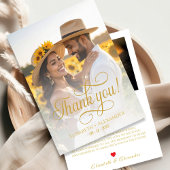 Carte de remerciements de script photo Mariage Boh