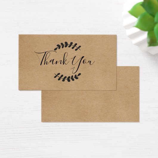 Carte de remerciements de script rustique Kraft (Bureau)