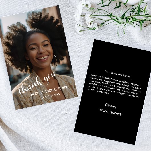 Carte de remerciements de script simple