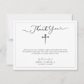 Carte de remerciements de script simple funéraire (Devant)