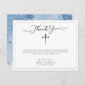 Carte de remerciements de script simple funéraire (Devant / Derrière)