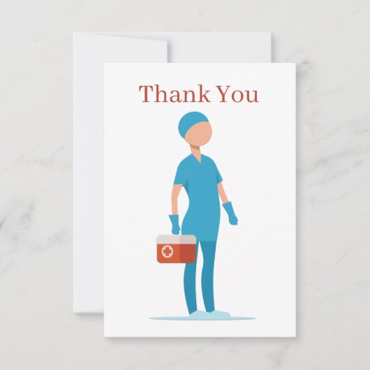 Carte de remerciements de sentiment de l'infirmièr (Devant)