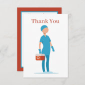 Carte de remerciements de sentiment de l'infirmièr (Devant / Derrière)
