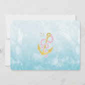 Carte de remerciements de sirène de rose et d'or (Dos)