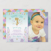 Carte de remerciements de sirène sous le Merci de (Devant / Derrière)