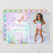 Carte de remerciements de sirène sous le Merci de (Devant / Derrière)