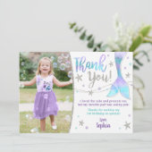 Carte de remerciements de sirène - sous le Merci m (Debout devant)