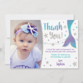 Carte de remerciements de sirène - sous le Merci m (Devant)