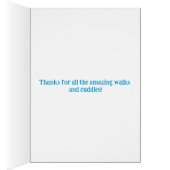 Carte de remerciements de sitter de chien bleu (Intérieur (Droit))