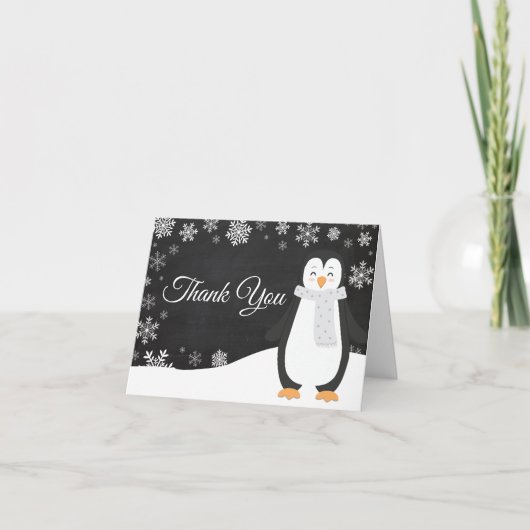 Carte de remerciements de Snowflake de Penguin d'h (Devant)