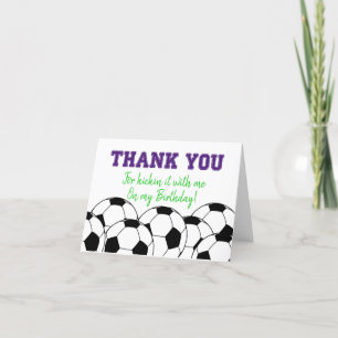 Carte de remerciements de soccer violet