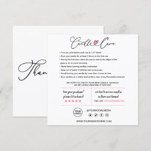 Carte de remerciements de soins aux bougies