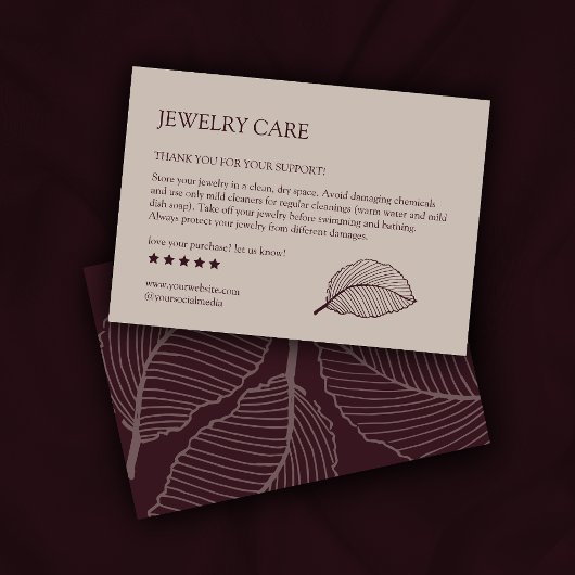 Carte de remerciements de soins de produits Motif 