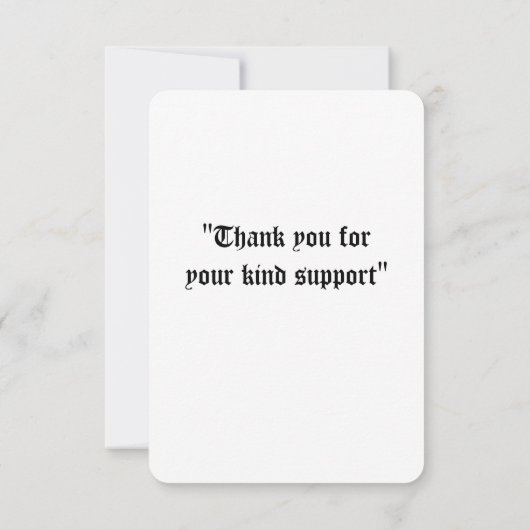 Carte de remerciements de soutien en nature (Dos)