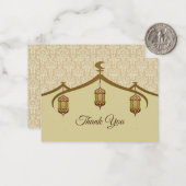 Carte de remerciements de style Lampe islamique (Devant/Arrière en situation)
