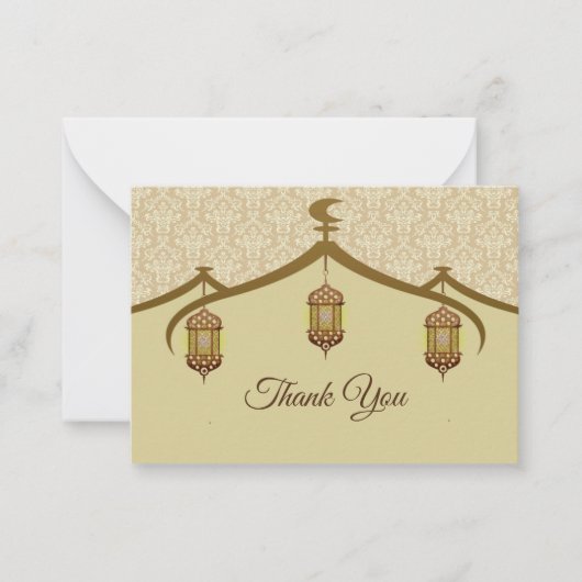 Carte de remerciements de style Lampe islamique (Devant)