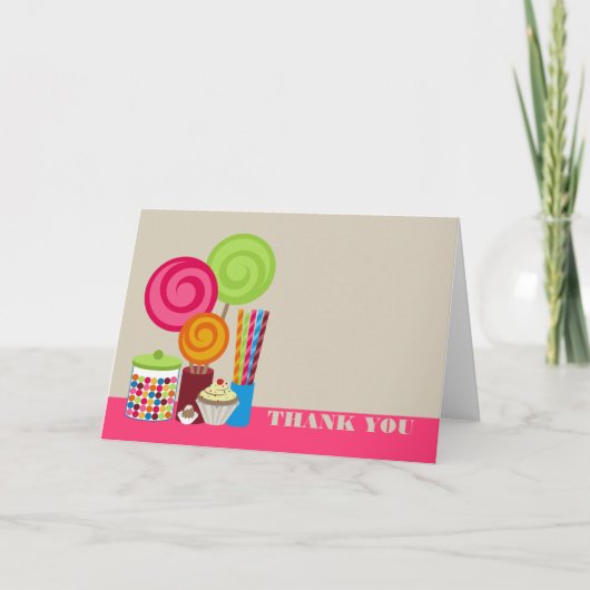 Carte de remerciements de sucrerie et de bonbons (Devant)