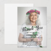 Carte de remerciements de sympathie (Devant / Derrière)